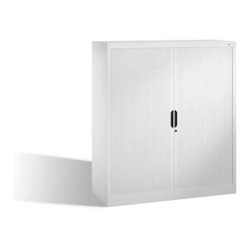 C+P Akten-Sideboard Omnispace mit Rollladen, 3 Ordnerhöhen, H1345xB1200xT420mm Front Lichtgrau Korpus Lichtgrau