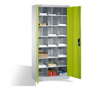 C+P Aktenschrank Acurado mit Drehtüren, innen 21 Gefache, H1950xB930xT400mm Front Viridingrün Korpus Lichtgrau C+P Aktenschrank Acurado mit Drehtüren, innen 21 Gefache, H1950xB930xT400mm Front Viridingrün Korpus Lichtgrau