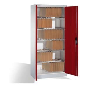 C+P Aktenschrank Acurado mit Drehtüren, innen 6 Pendelstangen, H1950xB930xT400mm Front Rubinrot C+P Aktenschrank Acurado mit Drehtüren, innen 6 Pendelstangen, H1950xB930xT400mm Front Rubinrot