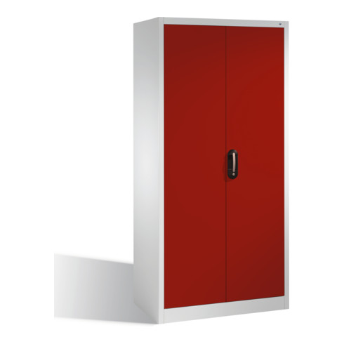 C+P Aktenschrank Acurado mit Drehtüren, innen 6 Pendelstangen, H1950xB930xT500mm Front Rubinrot