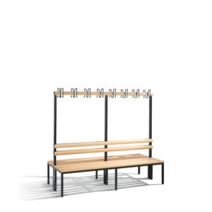 C+P Doppelseitige Garderobenbank Basic, H1650xB1960xT756mm Farbe Gestell Schwarzgrau C+P Doppelseitige Garderobenbank Basic, H1650xB1960xT756mm Farbe Gestell Schwarzgrau