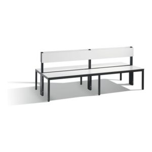 C+P Doppelseitige Sitzbank mit Rückenlehne, Basic Plus, H796xB1960xT760mm, Gestell Schwarzgrau / Dekor Weiß (8062-400) C+P Doppelseitige Sitzbank mit Rückenlehne, Basic Plus, H796xB1960xT760mm, Gestell Schwarzgrau / Dekor Weiß (8062-400)
