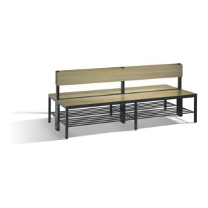 C+P Doppelseitige Sitzbank mit Rückenlehne, Basic Plus, H796xB1960xT760mm, Gestell Schwarzgrau / Dekor Eiche Sereno (8062-410) C+P Doppelseitige Sitzbank mit Rückenlehne, Basic Plus, H796xB1960xT760mm, Gestell Schwarzgrau / Dekor Eiche Sereno (8062-410)