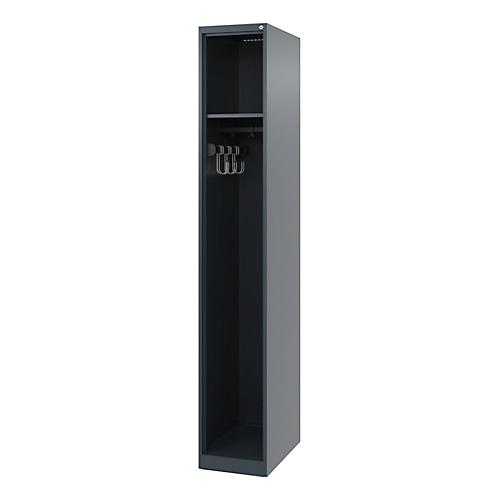 C+P Feuerwehrspind Evolo, Modell EXPERT, 1 Abteil, B 300 x T 500 x H 1850 mm, Bodengleiter, anthrazitgrau RAL 7016