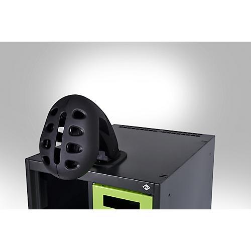 C+P Feuerwehrspind Evolo, Modell EXPERT, 3 Abteile, B 900 x T 500 x H 1850 mm, Bodengleiter, Helmhalter, lichtgrau RAL 7035