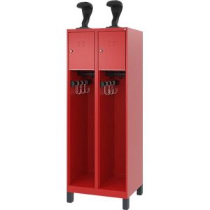 C+P Feuerwehrspind Evolo, Modell YOUNGSTER, 2 Abteile, H 1630 x B 600 x T 500 mm, Füße, feuerrot RAL 3000 C+P Feuerwehrspind Evolo, Modell YOUNGSTER, 2 Abteile, H 1630 x B 600 x T 500 mm, Füße, feuerrot RAL 3000