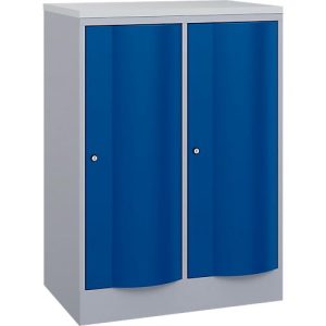 C+P Garderobenschrank Resisto, 2 Abteile, 2 Fächer, B 772 x T 540 x H 1077 mm, Weißalu/Enzianblau C+P Garderobenschrank Resisto, 2 Abteile, 2 Fächer, B 772 x T 540 x H 1077 mm, Weißalu/Enzianblau