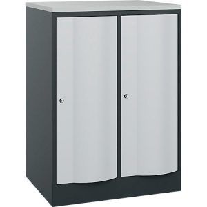 C+P Garderobenschrank Resisto, 2 Abteile, 2 Fächer, B 772 x T 640 x H 1077 mm, Anthrazitgrau/Lichtgrau C+P Garderobenschrank Resisto, 2 Abteile, 2 Fächer, B 772 x T 640 x H 1077 mm, Anthrazitgrau/Lichtgrau