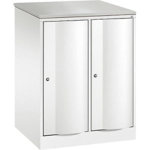 C+P Garderobenschrank Resisto, 2 Abteile, 2 Fächer, B 772 x T 640 x H 1077 mm, Verkehrsweiß C+P Garderobenschrank Resisto, 2 Abteile, 2 Fächer, B 772 x T 640 x H 1077 mm, Verkehrsweiß