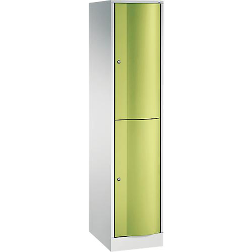 C+P Garderobenspind Resisto, 1 Abteil, 2 Fächer, B 396 x T 540 x H 1950 mm, Lichtgrau/Lichtblau