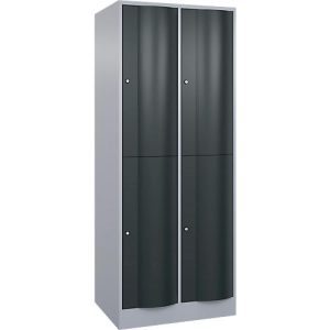C+P Garderobenspind Resisto, 2 Abteile, 4 Fächer, B 772 x T 640 x H 1950 mm, Weißalu/Anthrazitgrau C+P Garderobenspind Resisto, 2 Abteile, 4 Fächer, B 772 x T 640 x H 1950 mm, Weißalu/Anthrazitgrau