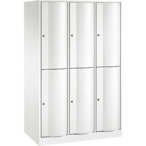 C+P Garderobenspind Resisto, 3 Abteile, 6 Fächer, B 1148 x T 640 x H 1950 mm, Verkehrsweiß
