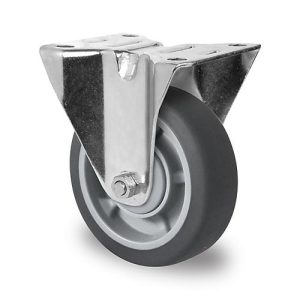 CASCOO Bockrolle P2G2, mit Rad-ø 100 mm x B 32 mm, Polypropylen-Felge, Elastomer-Lauffläche, grau, Kugellager, bis 130 kg CASCOO Bockrolle P2G2, mit Rad-ø 100 mm x B 32 mm, Polypropylen-Felge, Elastomer-Lauffläche, grau, Kugellager, bis 130 kg