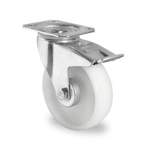 CASCOO Lenkrolle N0N0, mit Totalfeststeller, Rad-ø 150 mm x B 50 mm, Polyamid-Felge, Polyamid-Lauffläche, natur/weiß, Rollenlager, bis 300 kg CASCOO Lenkrolle N0N0, mit Totalfeststeller, Rad-ø 150 mm x B 50 mm, Polyamid-Felge, Polyamid-Lauffläche, natur/weiß, Rollenlager, bis 300 kg