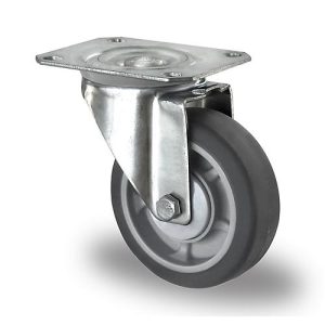 CASCOO Lenkrolle P2G2, mit Rad-ø 100 mm x B 32 mm, Polypropylen-Felge, Elastomer-Lauffläche, grau, Kugellager, bis 130 kg CASCOO Lenkrolle P2G2, mit Rad-ø 100 mm x B 32 mm, Polypropylen-Felge, Elastomer-Lauffläche, grau, Kugellager, bis 130 kg