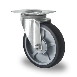 CASCOO Lenkrolle P2G2, mit Rad-ø 160 mm x B 40 mm, Polypropylen-Felge, Elastomer-Lauffläche, grau, Kugellager, bis 200 kg CASCOO Lenkrolle P2G2, mit Rad-ø 160 mm x B 40 mm, Polypropylen-Felge, Elastomer-Lauffläche, grau, Kugellager, bis 200 kg