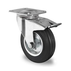 CASCOO Lenkrolle SWS4, mit Totalfeststeller, Rad-ø 160 mm x B 40 mm, Stahl-Felge, Vollgummi-Lauffläche, schwarz, Rollenlager, bis 135 kg CASCOO Lenkrolle SWS4, mit Totalfeststeller, Rad-ø 160 mm x B 40 mm, Stahl-Felge, Vollgummi-Lauffläche, schwarz, Rollenlager, bis 135 kg