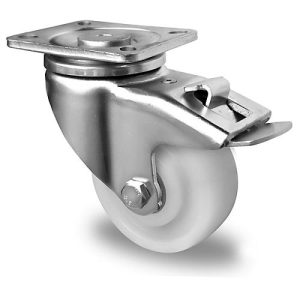 CASCOO Lenkrolle V0Z0, mit Totalfeststeller, Rad-ø 75 mm x B 32 mm, Polyamid-Felge, Polyamid-Lauffläche, natur/weiß, Doppelkugellager, bis 300 kg CASCOO Lenkrolle V0Z0, mit Totalfeststeller, Rad-ø 75 mm x B 32 mm, Polyamid-Felge, Polyamid-Lauffläche, natur/weiß, Doppelkugellager, bis 300 kg