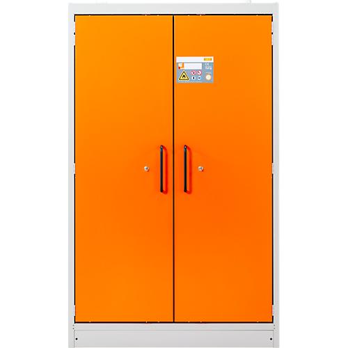 Cemo Sicherheitsschrank Typ 90 PROline 12/20, selbstschließende Türen, B 1200 x T 600 x H 1950 mm, 33 Liter, grau/orange