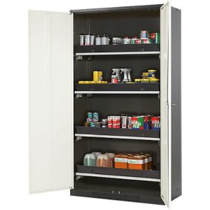 Chemikalienschrank Asecos CS-CLASSIC, Flügeltür, 4 Auszugswannen, 1055x520x1950 mm, reinweiß Chemikalienschrank Asecos CS-CLASSIC, Flügeltür, 4 Auszugswannen, 1055x520x1950 mm, reinweiß