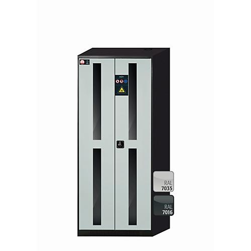 Chemikalienschrank asecos CS-CLASSIC-G, Flügeltüren mit Glasausschnitt, Front Lichtgrau, B 810 x T 520 x H 1950 mm