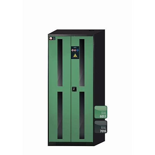 Chemikalienschrank asecos CS-CLASSIC-G, Flügeltüren mit Glasausschnitt, Front Resedagrün, B 810 x T 520 x H 1950 mm