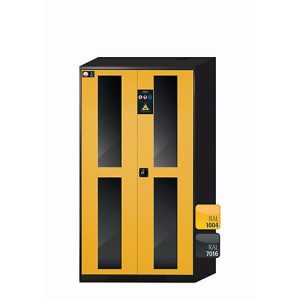 Chemikalienschrank asecos CS-CLASSIC-G, Flügeltüren mit Glasausschnitt, Front Sicherheitsgelb, B 1055 x T 520 x H 1950 mm Chemikalienschrank asecos CS-CLASSIC-G, Flügeltüren mit Glasausschnitt, Front Sicherheitsgelb, B 1055 x T 520 x H 1950 mm