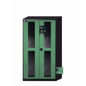 Chemikalienschrank asecos CS-CLASSIC-GF, Flügeltüren mit Glasausschnitt, Front Resedagrün, B 1055 x T 520 x H 1950 mm Chemikalienschrank asecos CS-CLASSIC-GF, Flügeltüren mit Glasausschnitt, Front Resedagrün, B 1055 x T 520 x H 1950 mm
