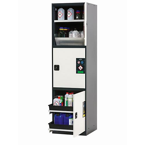 Chemikalienschrank asecos CS-CLASSIC-MultiRisk, Flügeltüren, Front Reinweiß, B 545 x T 520 x H 1950 mm
