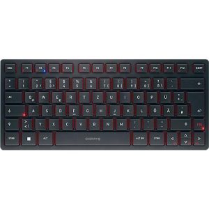 Cherry Multi-Device Tastatur KW 9200 Mini, 2x Bluetooth 5.0, 2.4 GHz Funk- und USB-C-Kabelkanal, wiederaufladbar, schwarz