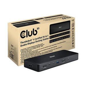 Club 3D 16-in-1 – Dockingstation – f?r Desktop, Laptop – USB-C / USB4 / Thunderbolt 3 / Thunderbolt 4 – USB-C – 2 x Thunderbolt 4, 3 x DP, 2 x HDMI