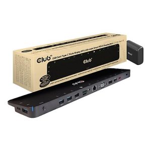 Club 3D CSV-1565 – Dockingstation – USB-C – VGA, HDMI, DP – 1GbE – 100 Watt