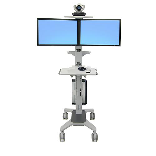 Computerwagen Ergotron Neo-Flex Dual WideView 24-194-055, für 2 Bildschirme, bis 45,4', bis 20,9 kg, höhenverstellbar, VESA, grau