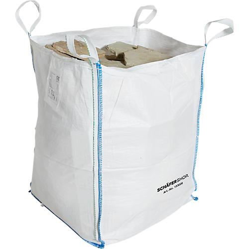 Containersack Schäfer Shop Genius Big Bag, oben offen, bis 1,5 t, 4 Hebeschlaufen, 1 Stück, B 900 x T 900 x H 1200 mm, weiß