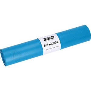 Deiss Abfallsäcke, 120 Liter, Recycling-LDPE, für Abfallbehälter, reißfest, strapazierfähig, B 700 x H 1100 mm, blau, 250 Stück Deiss Abfallsäcke, 120 Liter, Recycling-LDPE, für Abfallbehälter, reißfest, strapazierfähig, B 700 x H 1100 mm, blau, 250 Stück
