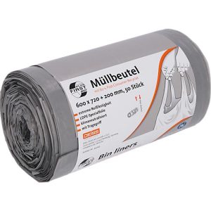 Deiss FIRST PLUS Müllbeutel, mit Tragegriff, LDPE, 14 µm, grau, B 600 x H 920 mm, 60 Liter, 1000 Stück Deiss FIRST PLUS Müllbeutel, mit Tragegriff, LDPE, 14 µm, grau, B 600 x H 920 mm, 60 Liter, 1000 Stück