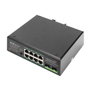 DIGITUS DN-651110 – Switch – unmanaged – 8 x 10/100/1000 (PoE+) + 2 x Gigabit SFP (Uplink) – an DIN-Schiene montierbar – PoE+ DIGITUS DN-651110 – Switch – unmanaged – 8 x 10/100/1000 (PoE+) + 2 x Gigabit SFP (Uplink) – an DIN-Schiene montierbar – PoE+