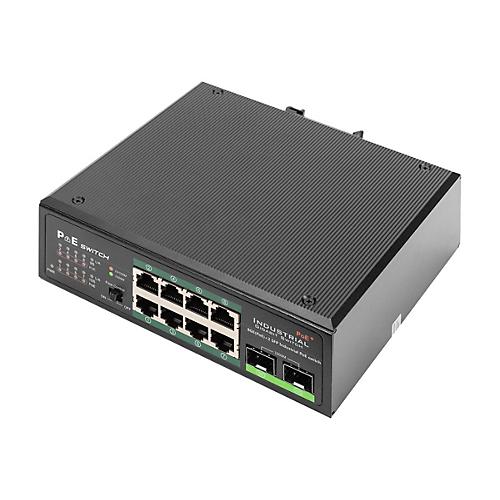 DIGITUS DN-651110 - Switch - unmanaged - 8 x 10/100/1000 (PoE+) + 2 x Gigabit SFP (Uplink) - an DIN-Schiene montierbar - PoE+
