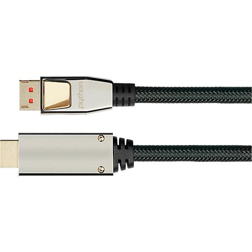 DisplayPort 1.4 Kabel Good Connections Python® Serie, bis 4K, Vollmetallstecker & Nylongeflecht, Länge 1 m, schwarz