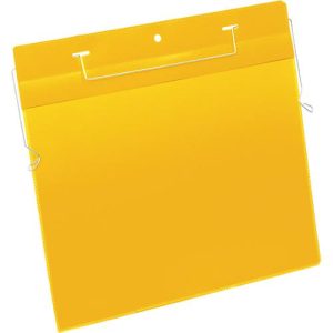 Dokumententaschen mit Drahtbügel, B 297 x H 210 mm (A4 quer), 50 Stück, gelb Dokumententaschen mit Drahtbügel, B 297 x H 210 mm (A4 quer), 50 Stück, gelb