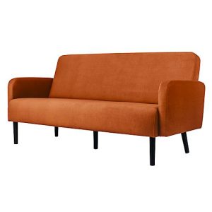 Dreisitzer Sofa easyChair® by Paperflow LISBOA, Stoffbezug braun, Fußgestell schwarz, B 1760 x T 815 x H 830 mm Dreisitzer Sofa easyChair® by Paperflow LISBOA, Stoffbezug braun, Fußgestell schwarz, B 1760 x T 815 x H 830 mm