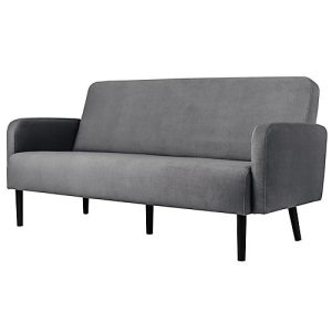 Dreisitzer Sofa easyChair® by Paperflow LISBOA, Stoffbezug grau, Fußgestell schwarz, B 1760 x T 815 x H 830 mm Dreisitzer Sofa easyChair® by Paperflow LISBOA, Stoffbezug grau, Fußgestell schwarz, B 1760 x T 815 x H 830 mm