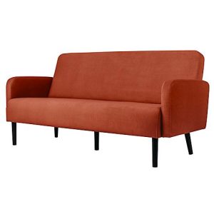 Dreisitzer Sofa easyChair® by Paperflow LISBOA, Stoffbezug rostfarben, Fußgestell schwarz, B 1760 x T 815 x H 830 mm Dreisitzer Sofa easyChair® by Paperflow LISBOA, Stoffbezug rostfarben, Fußgestell schwarz, B 1760 x T 815 x H 830 mm