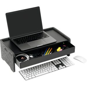 Durable Monitorständer EFFECT, 3-fach höhenverstellbar, bis 10 kg, mit Schublade bis 5 kg, Metall/Recycling-PET-Filz, schwarz Durable Monitorständer EFFECT, 3-fach höhenverstellbar, bis 10 kg, mit Schublade bis 5 kg, Metall/Recycling-PET-Filz, schwarz