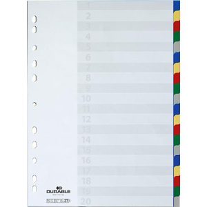 Durable PP-Register, 20 Blätter Durable PP-Register, 20 Blätter