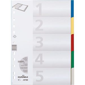 Durable PP-Register, 5 Blätter Durable PP-Register, 5 Blätter
