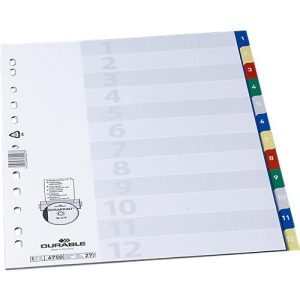 Durable PP-Register, Zahlen 1-12 Durable PP-Register, Zahlen 1-12