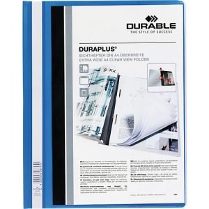 Durable Präsentations-Sichthefter DURAPLUS extrabreit, PVC-Hartfolie, 25 Stück, blau Durable Präsentations-Sichthefter DURAPLUS extrabreit, PVC-Hartfolie, 25 Stück, blau
