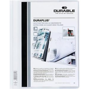 Durable Präsentations-Sichthefter DURAPLUS extrabreit, PVC-Hartfolie, 25 Stück, weiß Durable Präsentations-Sichthefter DURAPLUS extrabreit, PVC-Hartfolie, 25 Stück, weiß