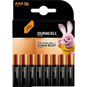 Duracell Alkaline Batterie Plus Extra Life, Micro AAA, LR03, 1,5 V, im Retail Blister, 16 Stück Duracell Alkaline Batterie Plus Extra Life, Micro AAA, LR03, 1,5 V, im Retail Blister, 16 Stück